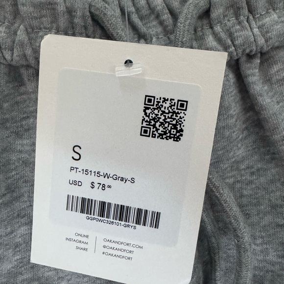 Size S NWT OAK + FORT Gray Women's Barrel Joggers - Picture 4 of 10